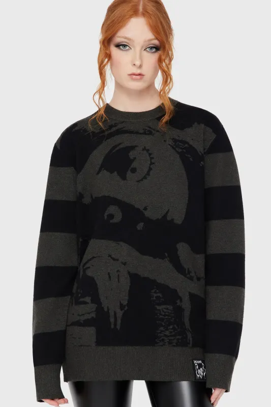 Emily Stripe Knit Jumper sold by Killstar