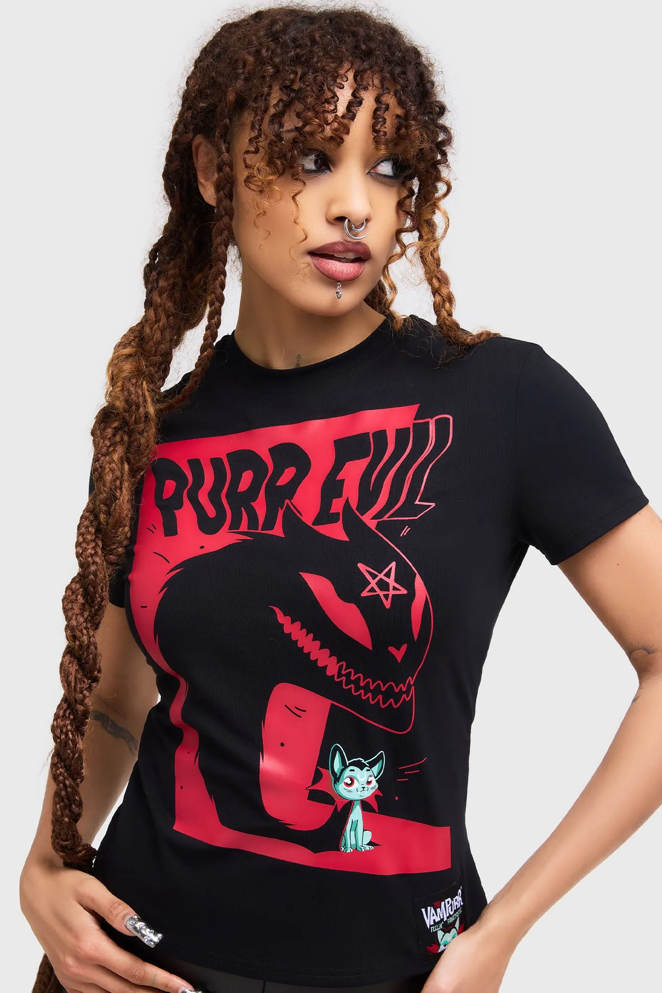 Purr Evil T-Shirt sold by Killstar product image thumbnail 2