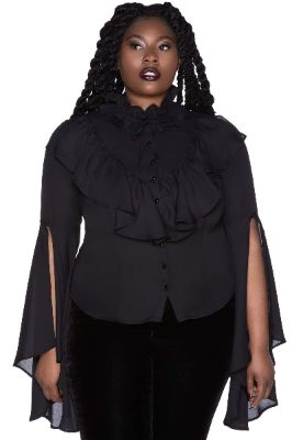 Moon Shrine Ruffle Shirt [PLUS] Resurrect made by Killstar