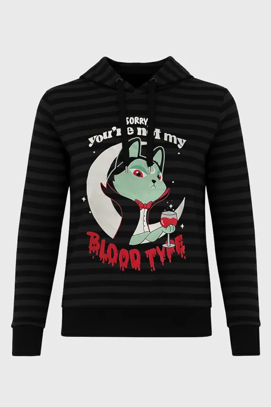 Blood Type Longline Hoodie sold by Killstar