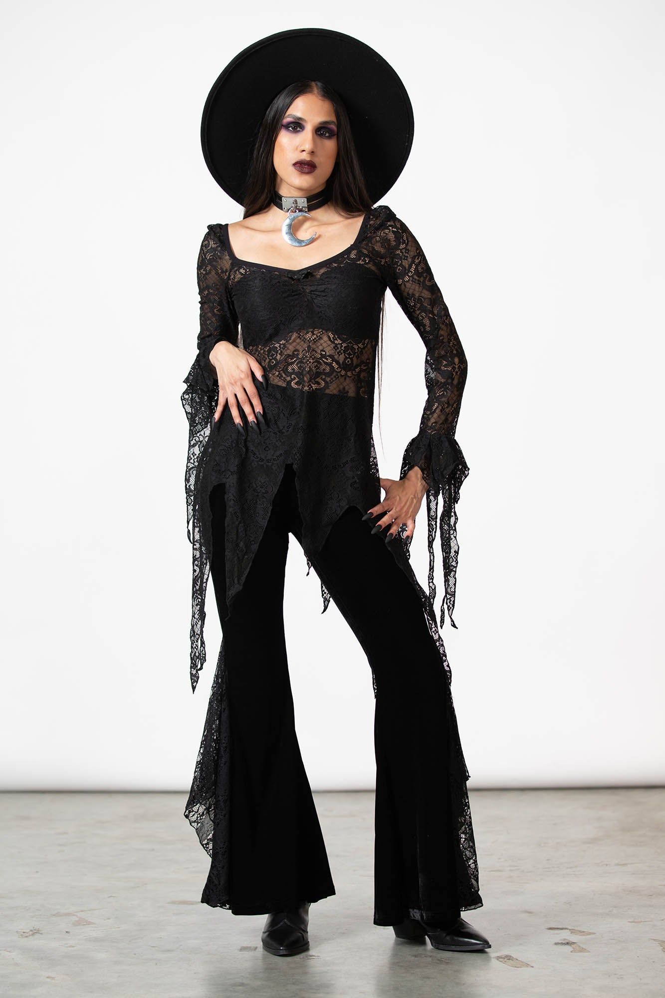 Mahina Velvet Bell Bottoms Resurrect sold by Killstar