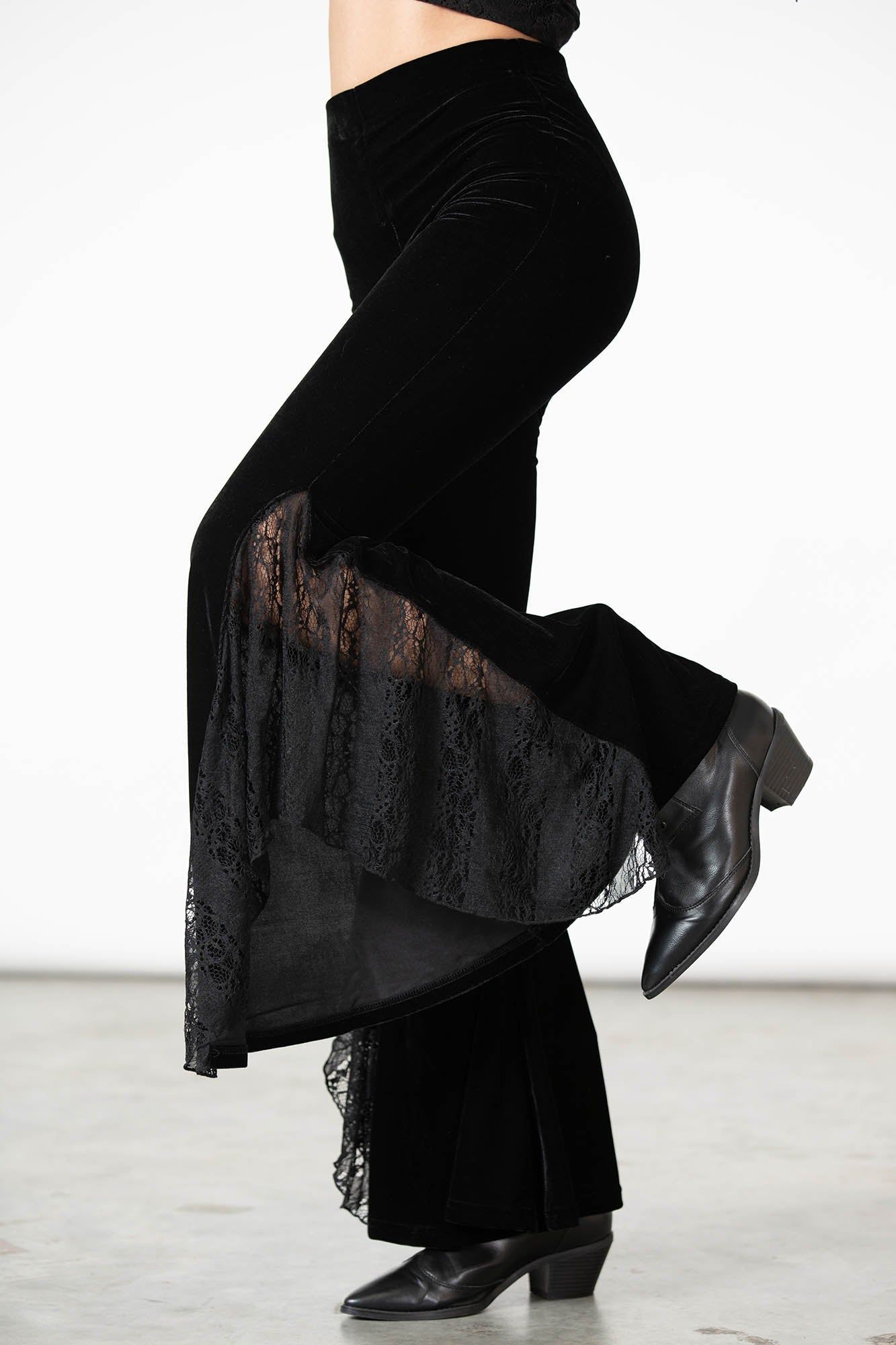 Mahina Velvet Bell Bottoms Resurrect sold by Killstar product image thumbnail 2