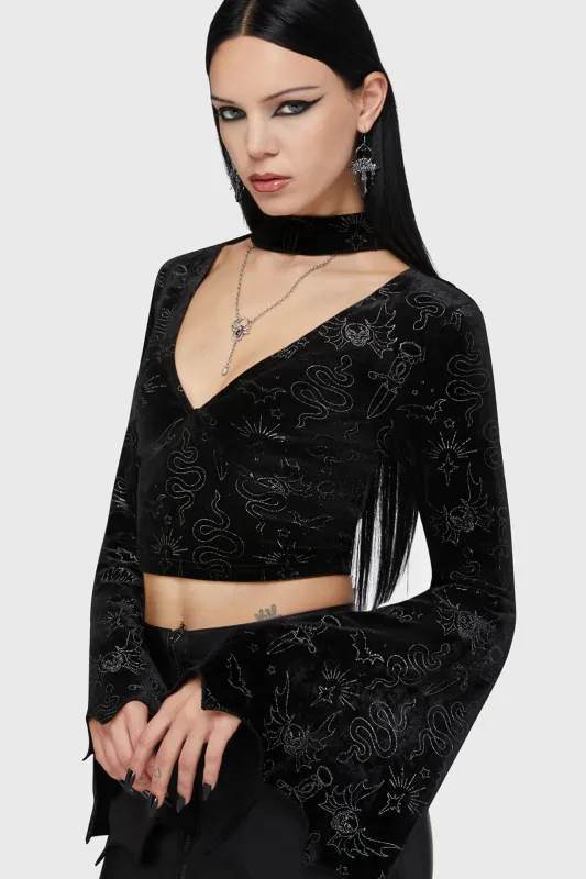 Yours Cruelly Bat Sleeve Top made by Killstar