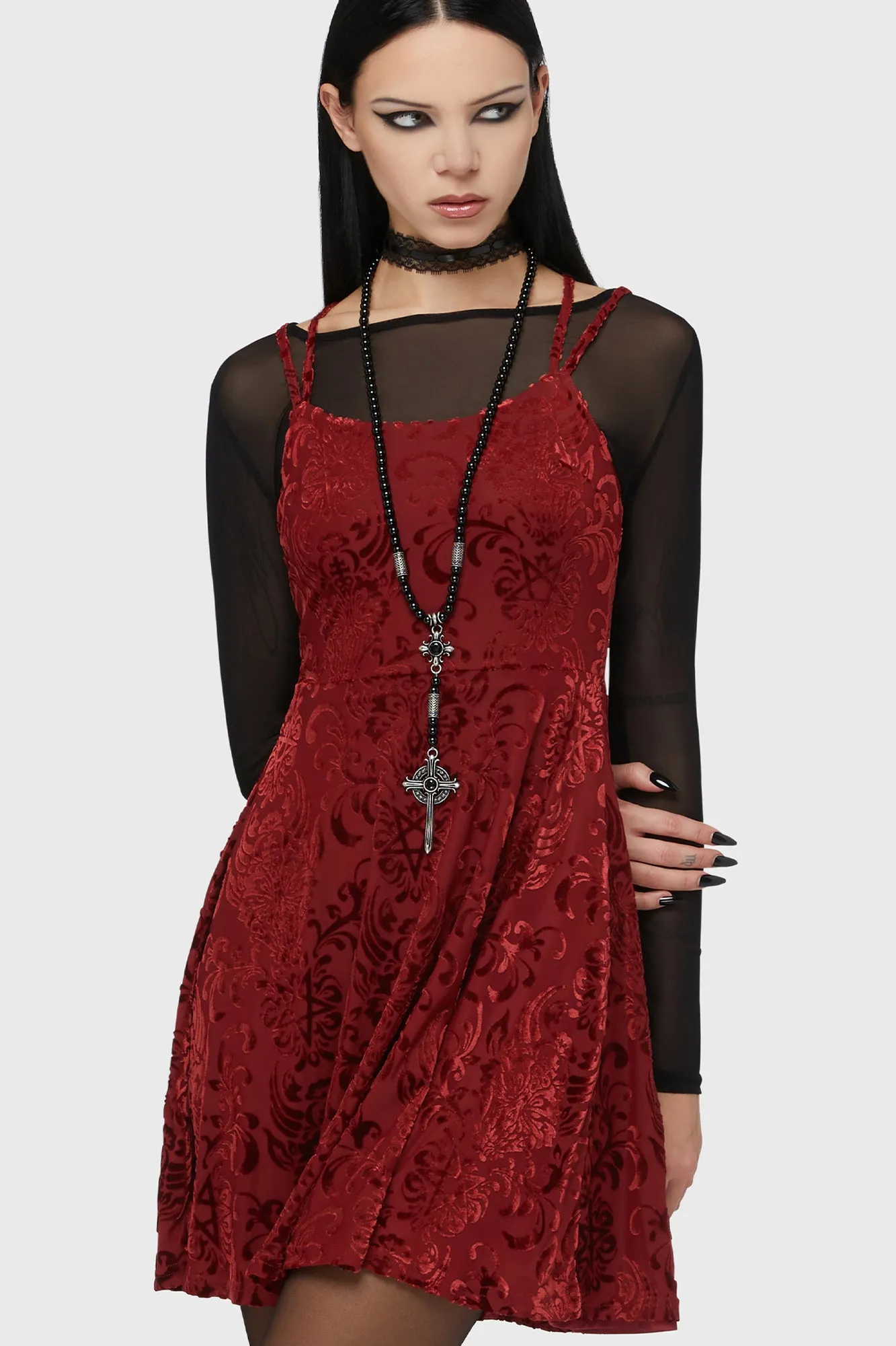 Crimson Bloodlust Mini Dress sold by Killstar