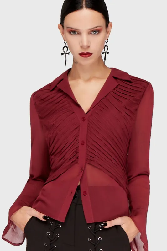 Evermore Eclipse Shirt [Burgundy] made by Killstar