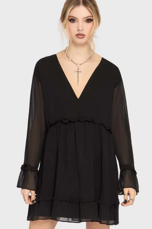 Seraph In Ash Mini Dress [BLACK] made by Killstar