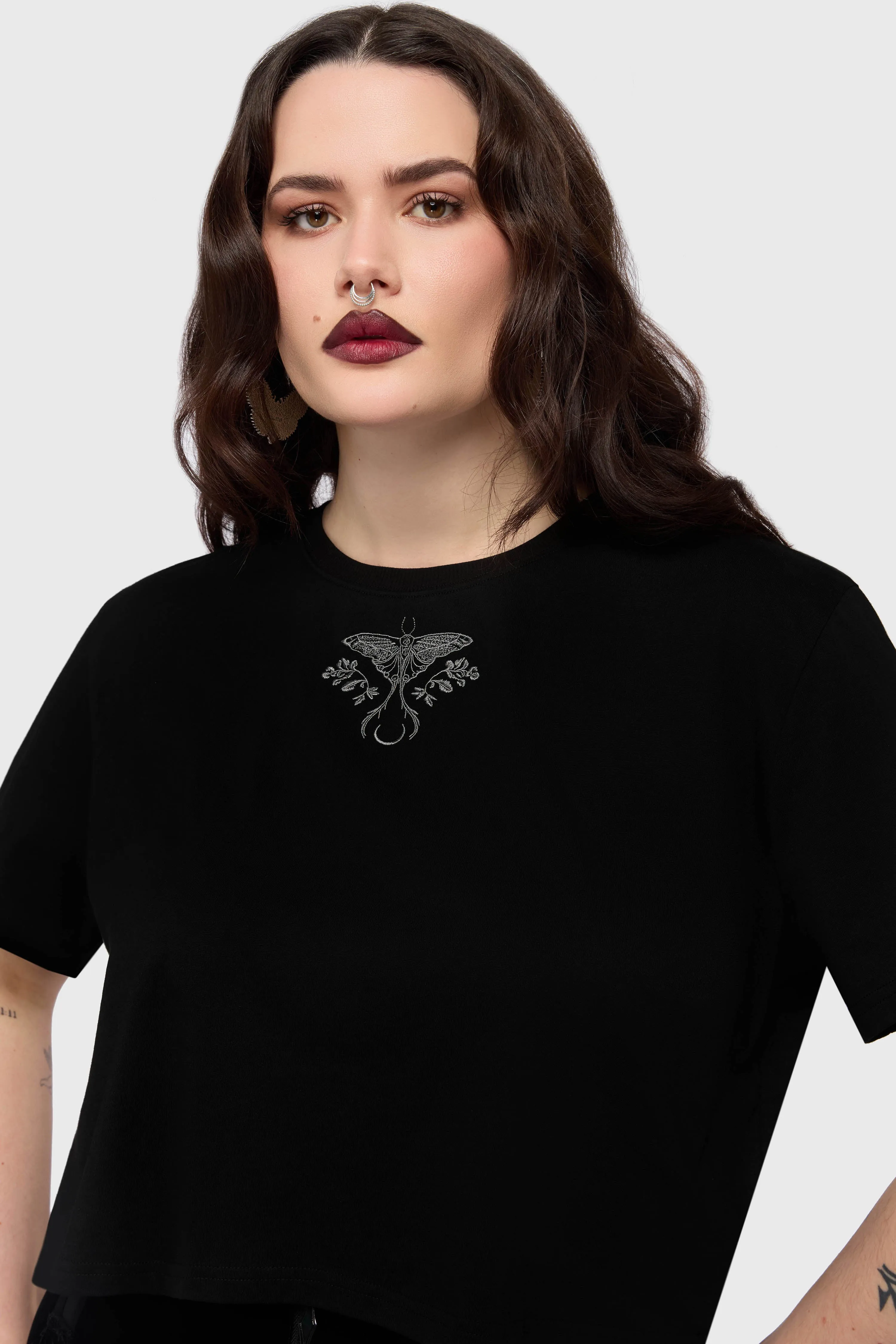 Gaia Adorned Embroidered T Shirt sold by Killstar product image thumbnail 4