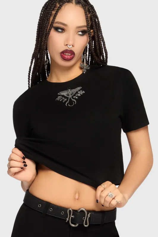Gaia Adorned Embroidered T Shirt made by Killstar