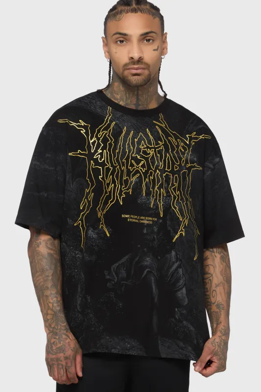 Noir Relic Oversized T Shirt made by Killstar