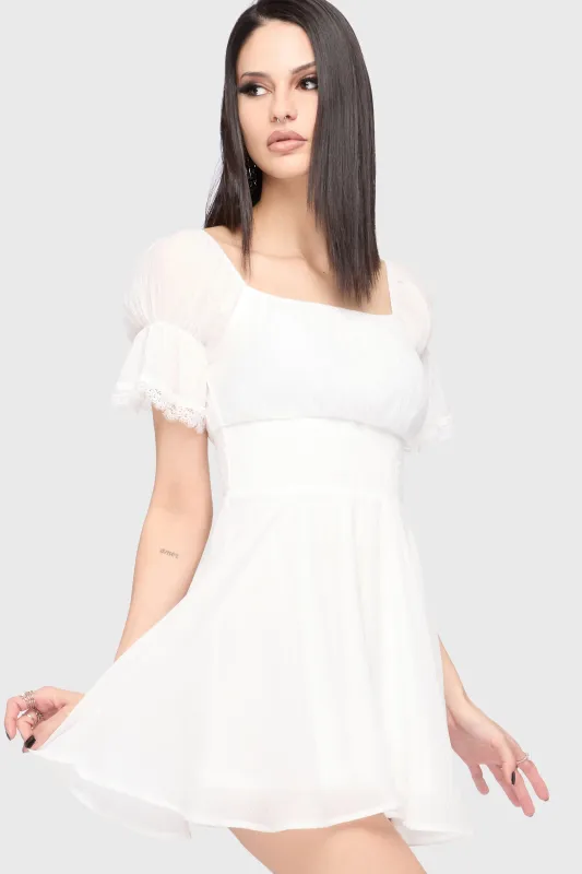 Celestial Night Off The Shoulder Mini Dress [White] made by Killstar