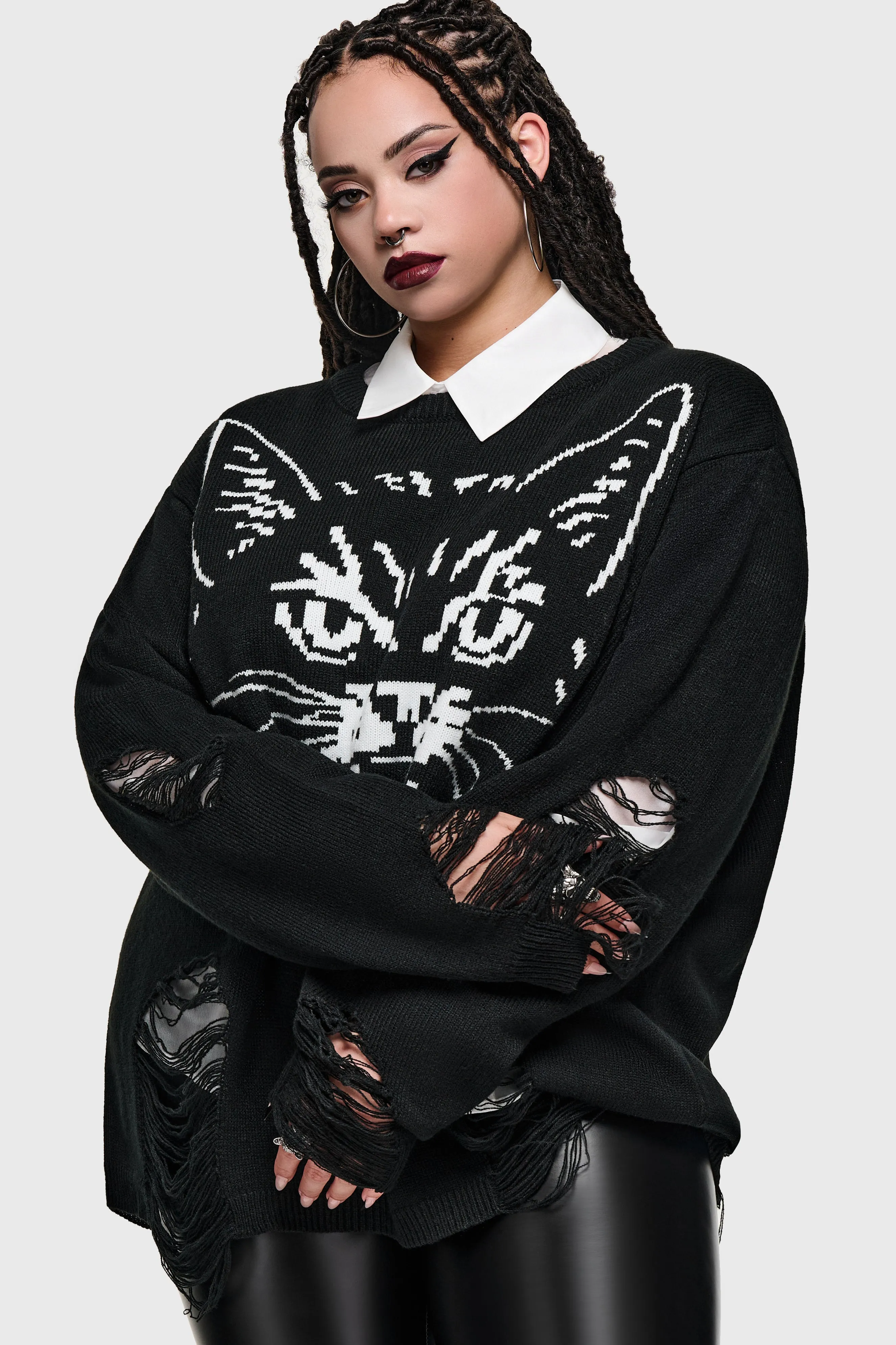 Fang Knitted Sweater sold by Killstar product image thumbnail 5