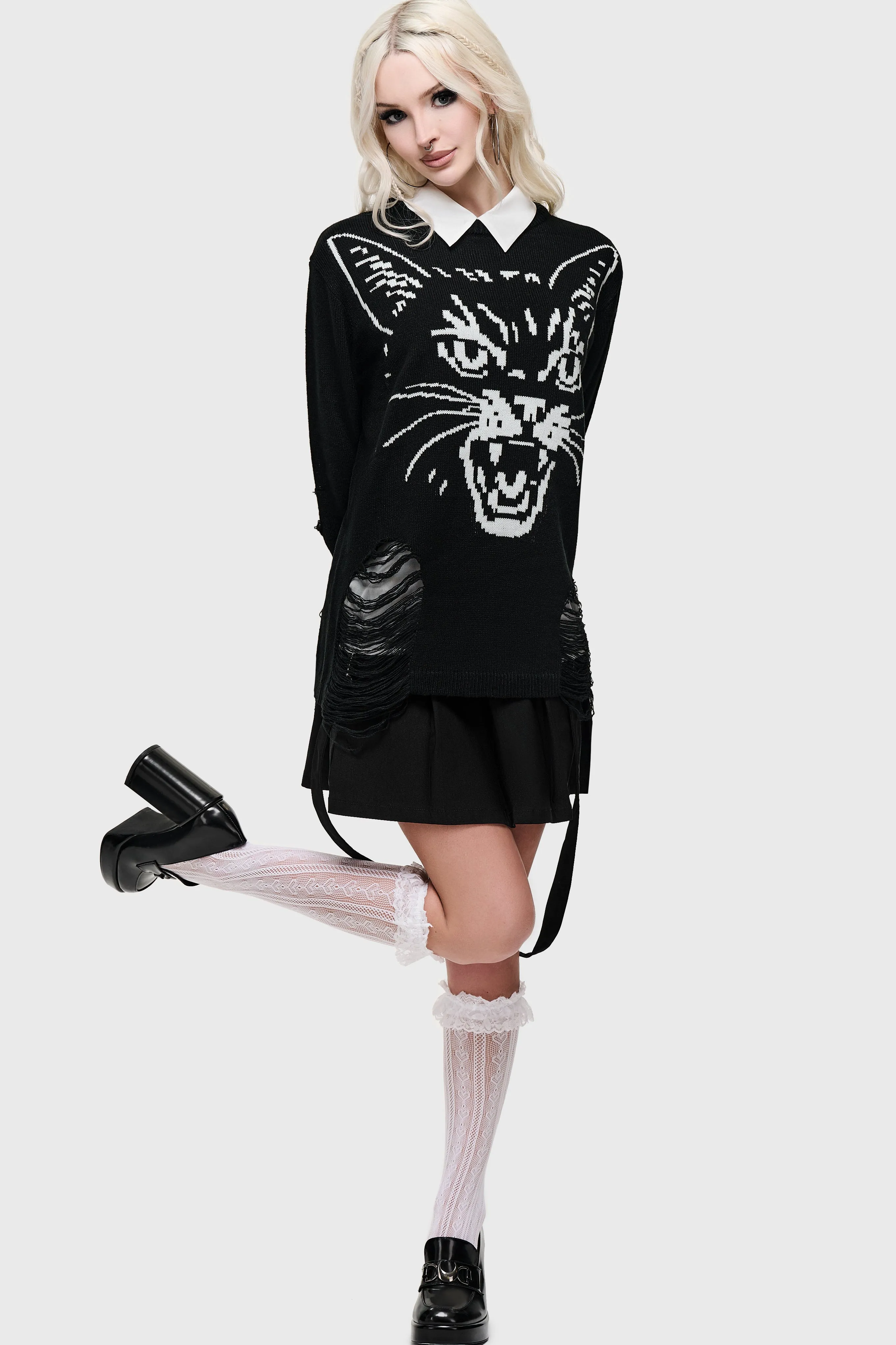 Fang Knitted Sweater sold by Killstar product image thumbnail 3