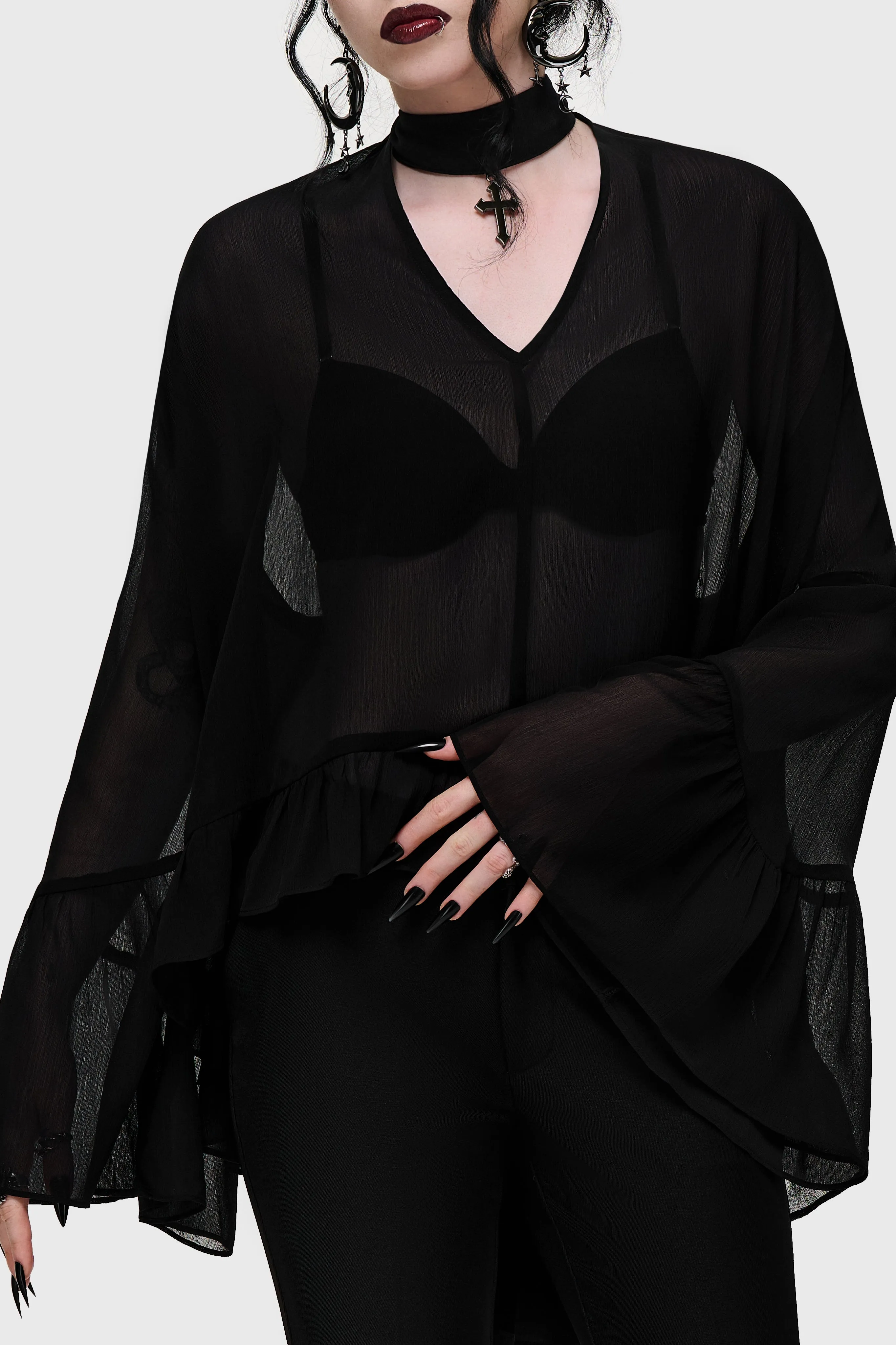 Cathedral Garden Chiffon Blouse sold by Killstar product image thumbnail 5