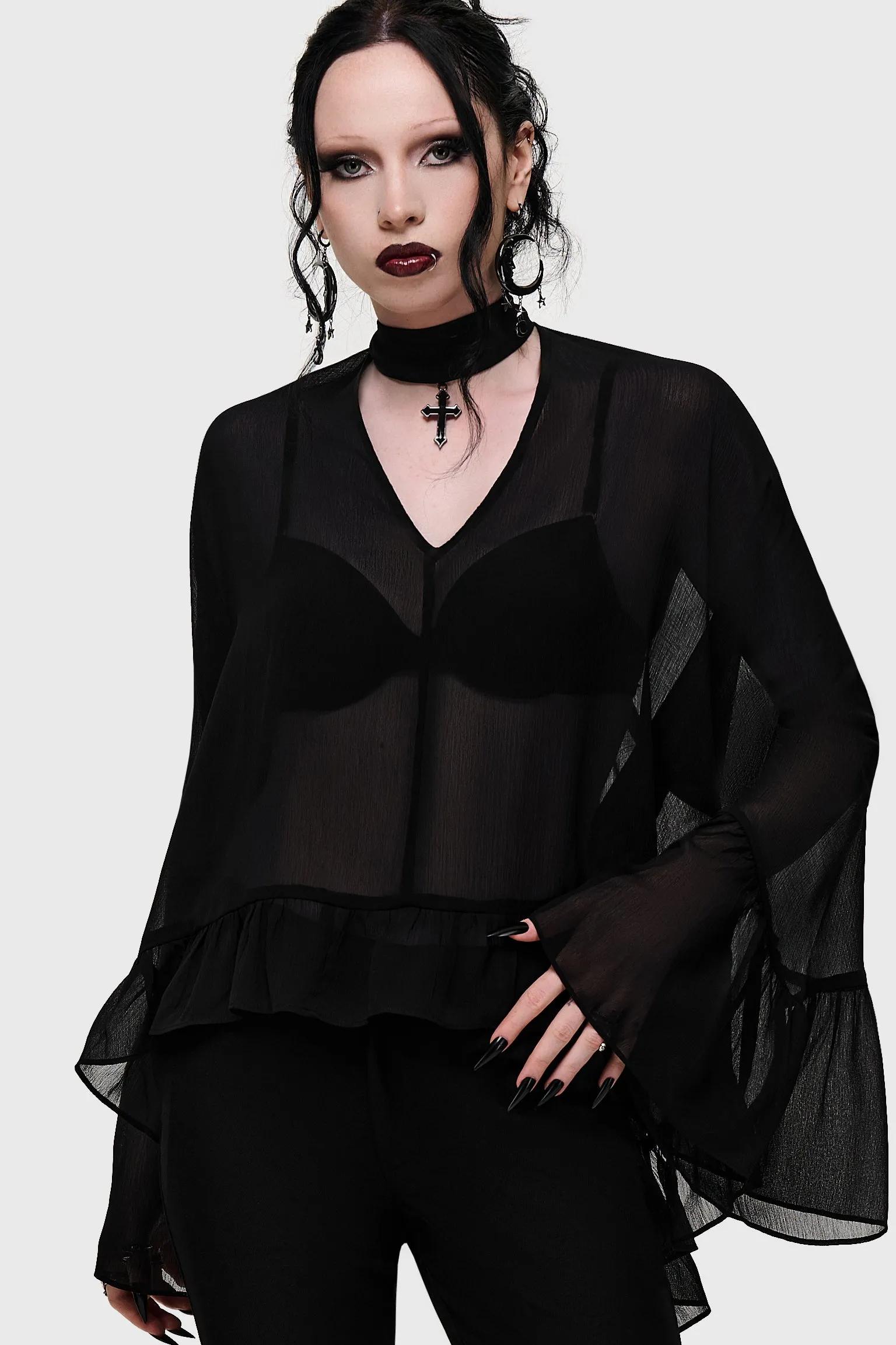 Cathedral Garden Chiffon Blouse sold by Killstar