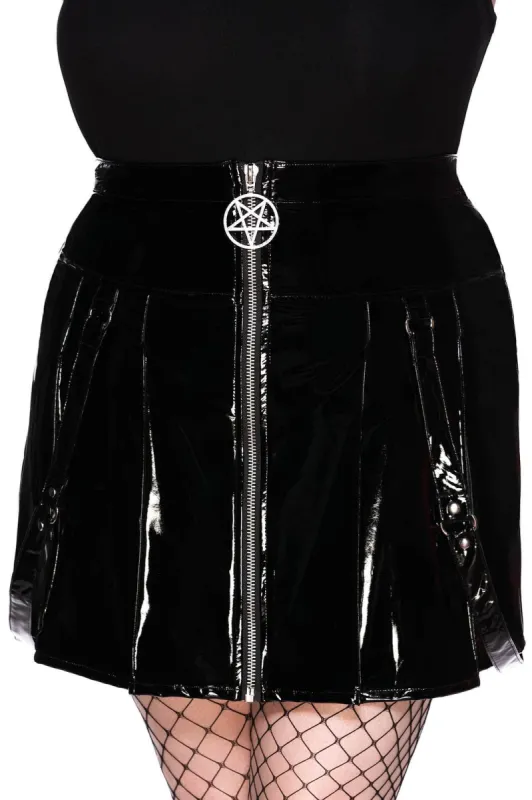 Furious Gloss Pleated Skirt [PLUS] Resurrect sold by Killstar