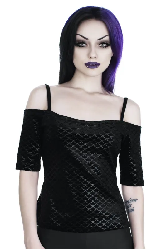 Black Sea Bardot Top [B] Resurrect sold by Killstar
