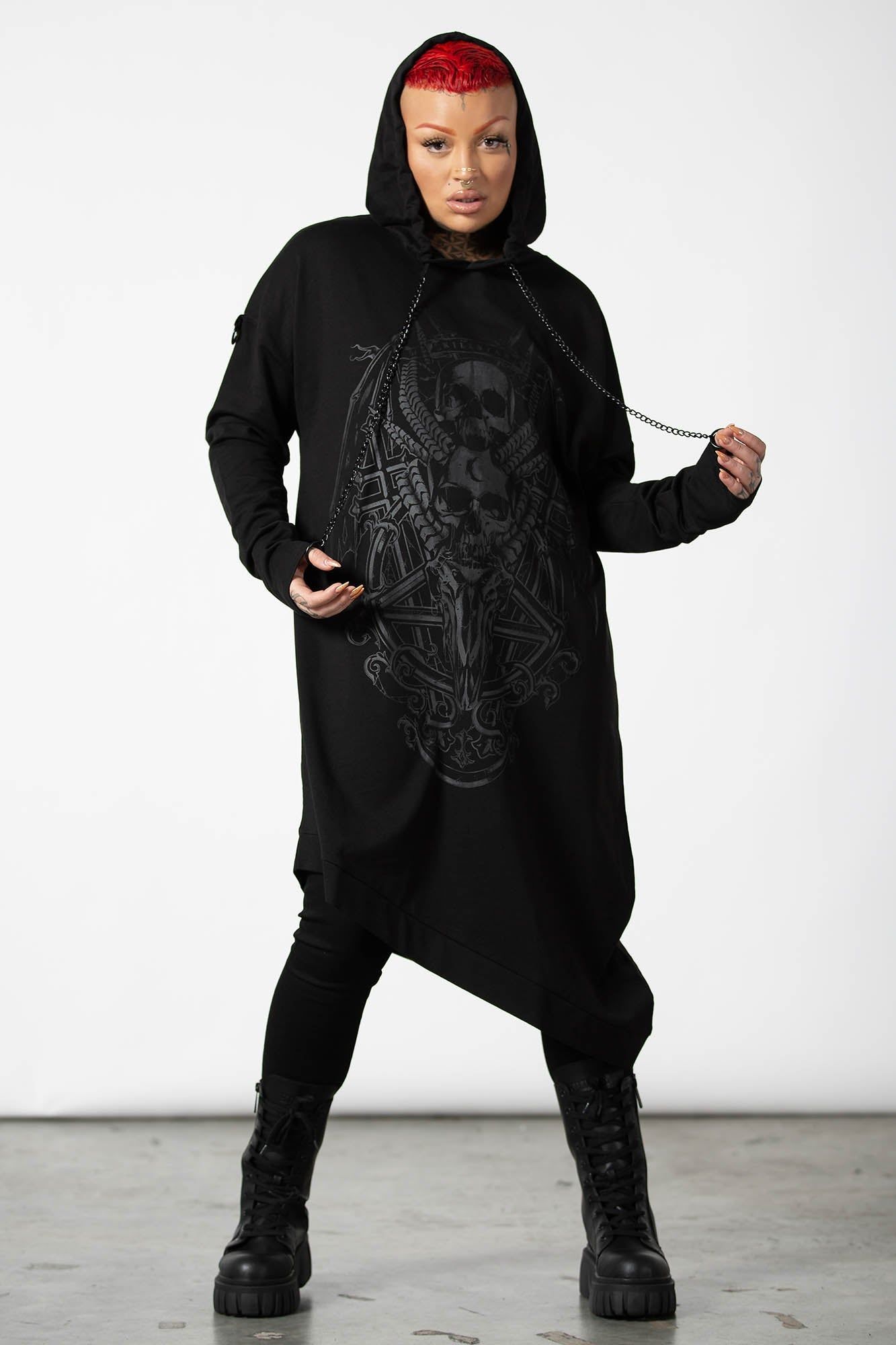 Dispare Asymmetrical Hoodie Resurrect sold by Killstar product image thumbnail 3