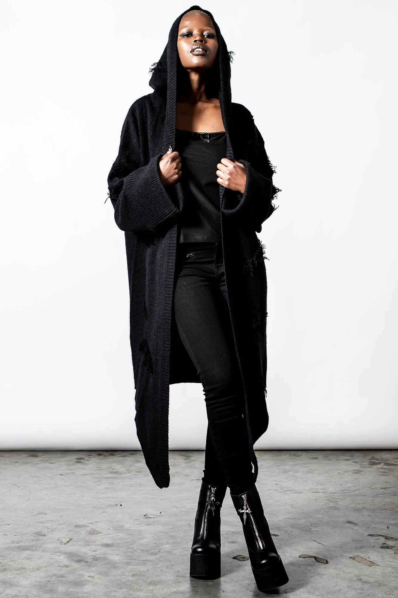 Midnight Long Cardigan sold by Killstar