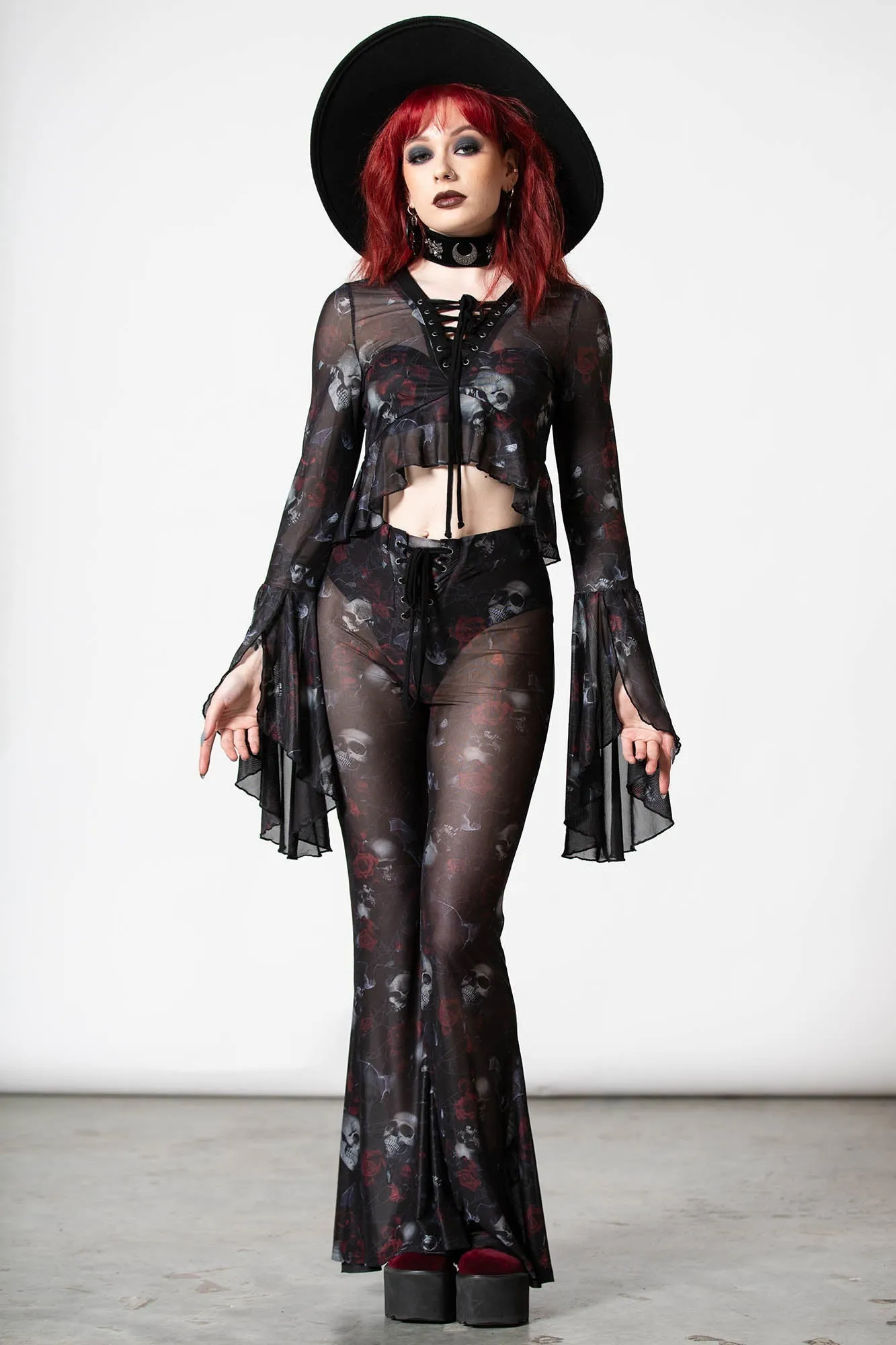 Wicked Rose Mesh Blouse sold by Killstar product image thumbnail 4