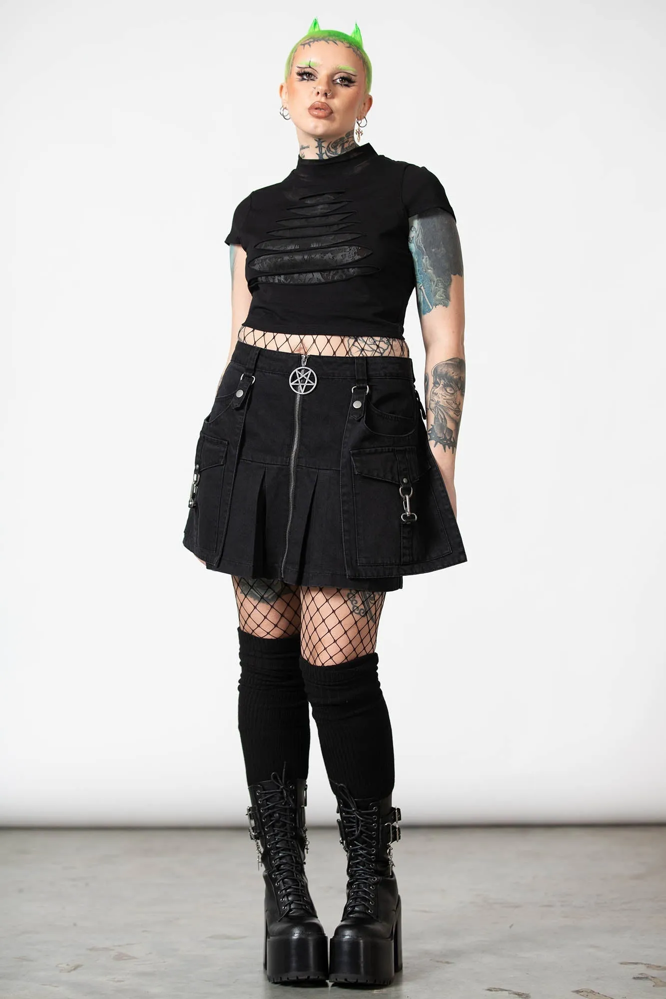 Hettie Slashed Crop Top - Resurrect sold by Killstar product image thumbnail 4