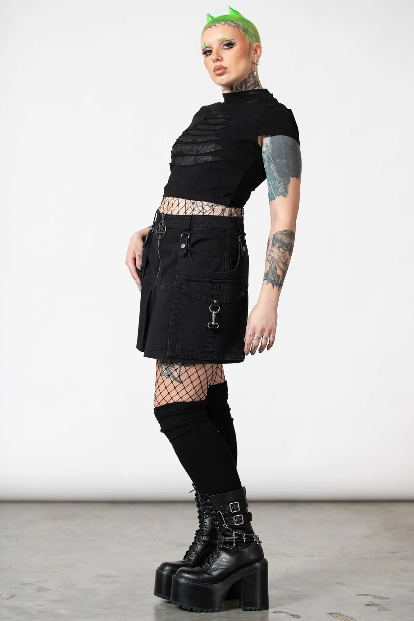 Hettie Slashed Crop Top - Resurrect sold by Killstar product image thumbnail 5