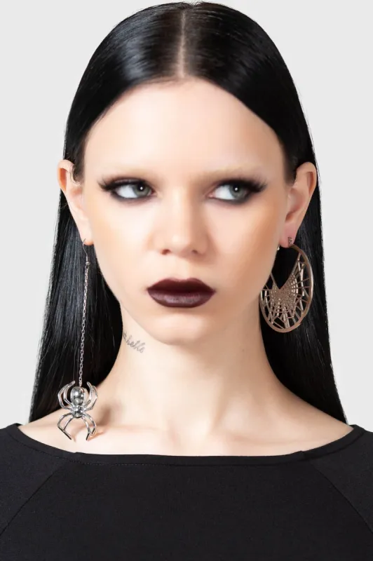Vicious Web Hoop Earrings sold by Killstar