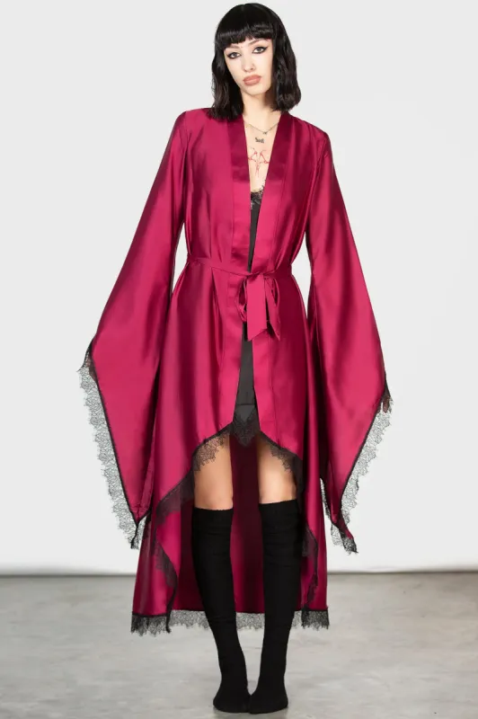 Deadly Daze Satin Robe [BLOOD] sold by Killstar
