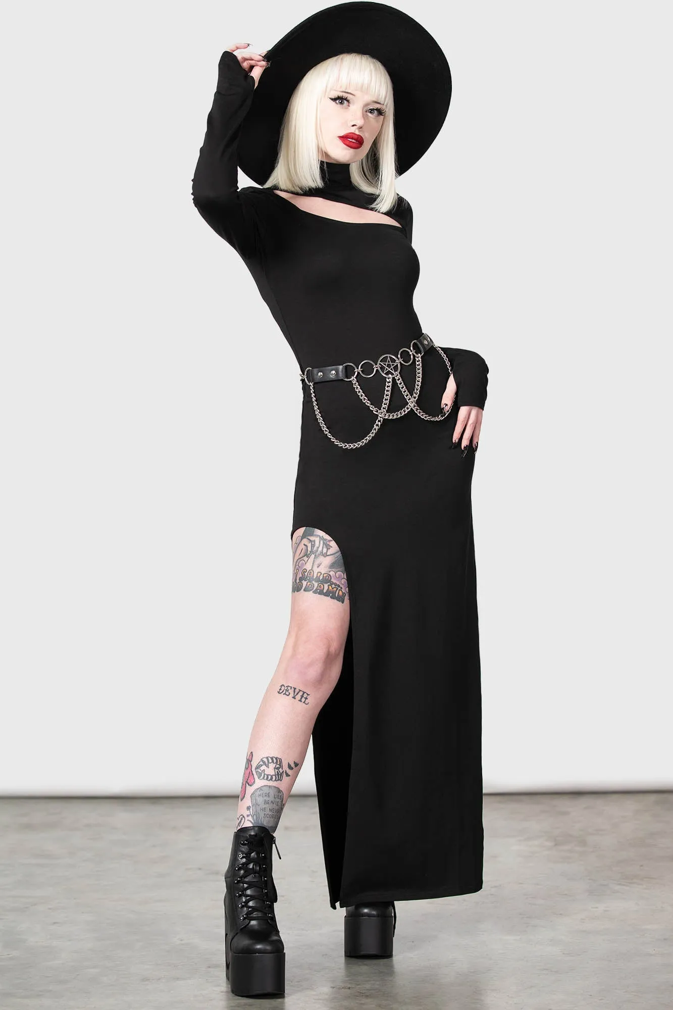 Astaroth Long Sleeve Dress sold by Killstar product image thumbnail 5