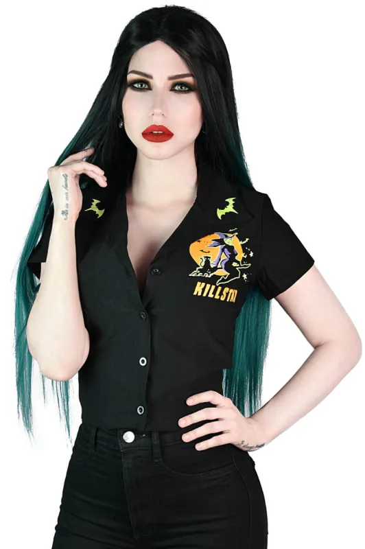 Witch Queen Crop Bowling Shirt - Resurrect made by Killstar