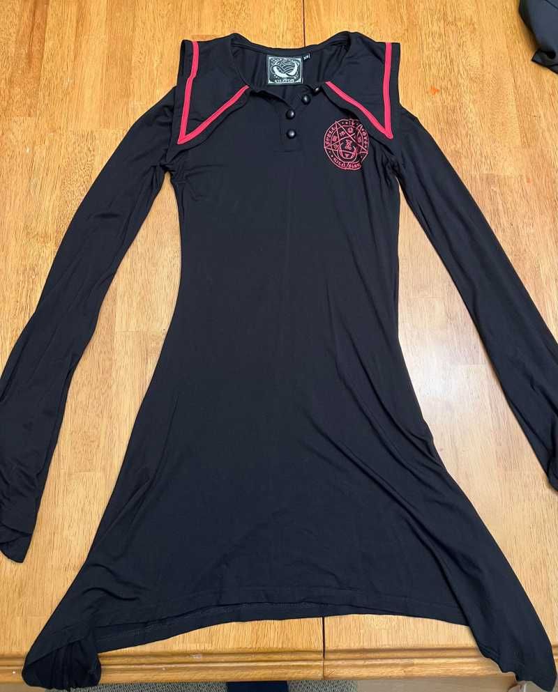 En-Crypted Collar Dress Resurrect sold by Killstar product image thumbnail 5