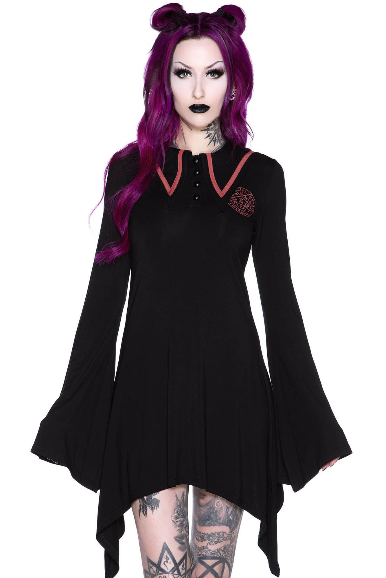 En-Crypted Collar Dress Resurrect sold by Killstar product image thumbnail 2