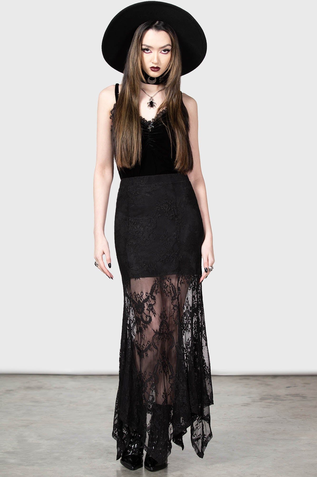 Rosa Lace Maxi Skirt Resurrect sold by Killstar