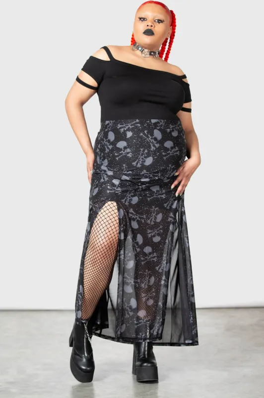 Waxwork Maxi Skirt [PLUS] sold by Killstar