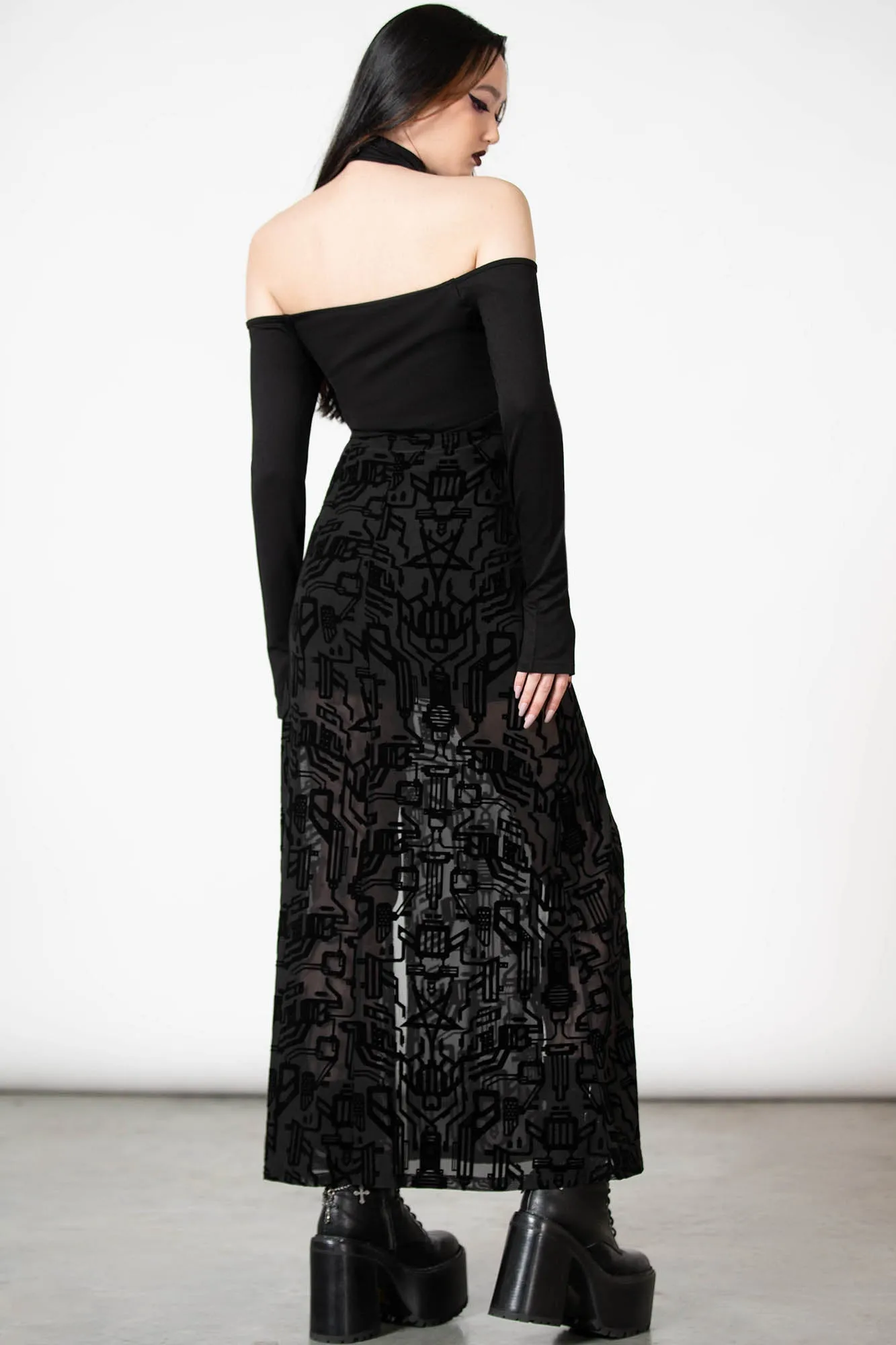 Charged Split Maxi Skirt sold by Killstar product image thumbnail 3