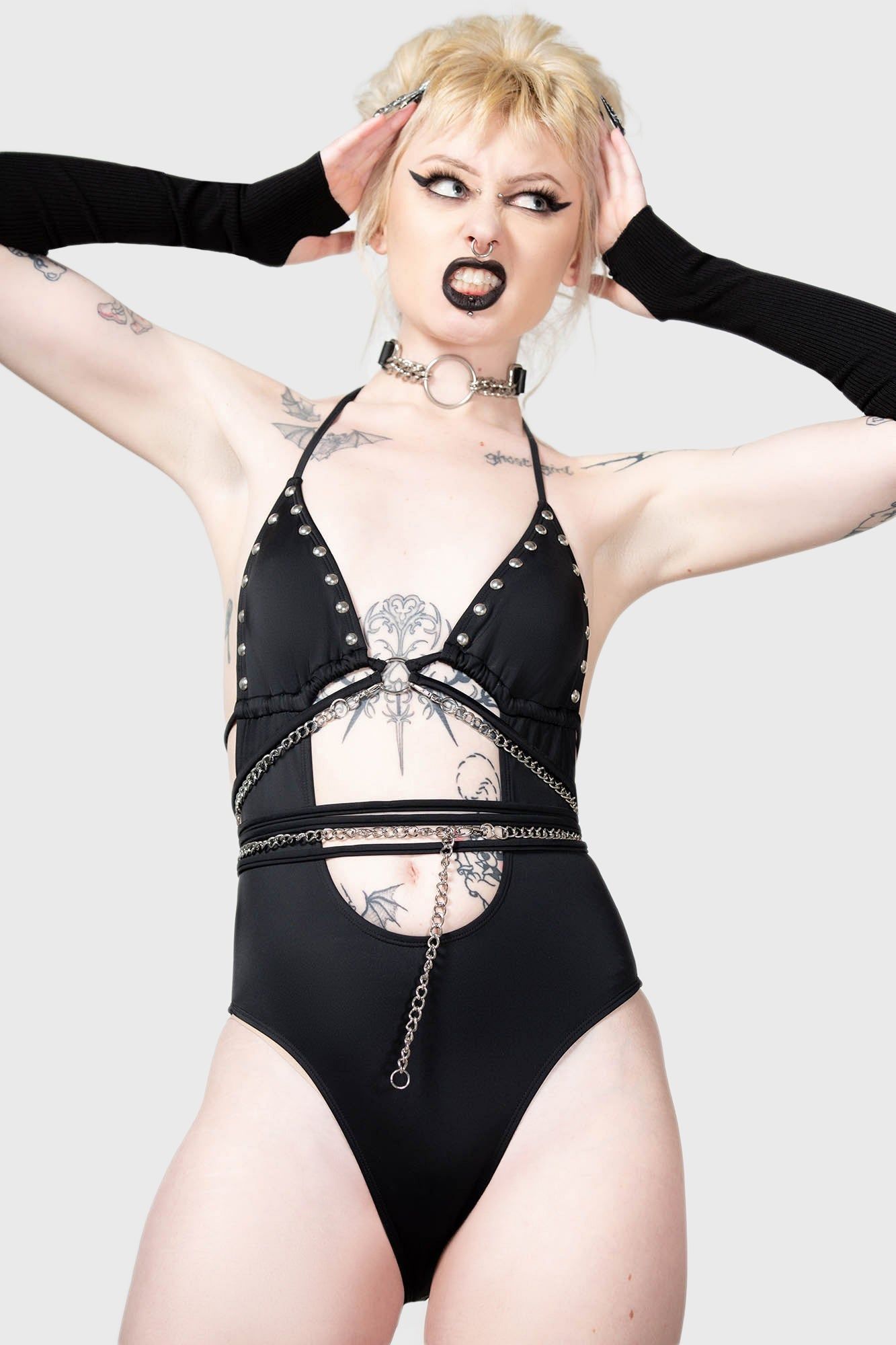 Black Hearted Swimsuit Resurrect sold by Killstar product image thumbnail 4