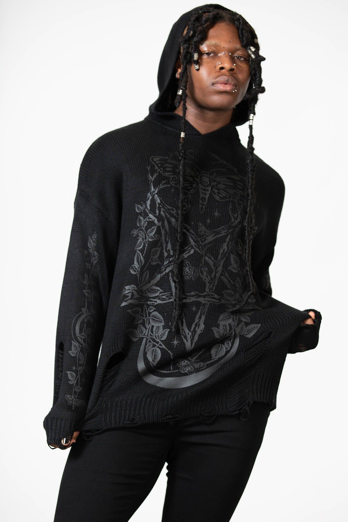 Hyperion Hooded Knit Sweater Resurrect sold by Killstar product image thumbnail 4