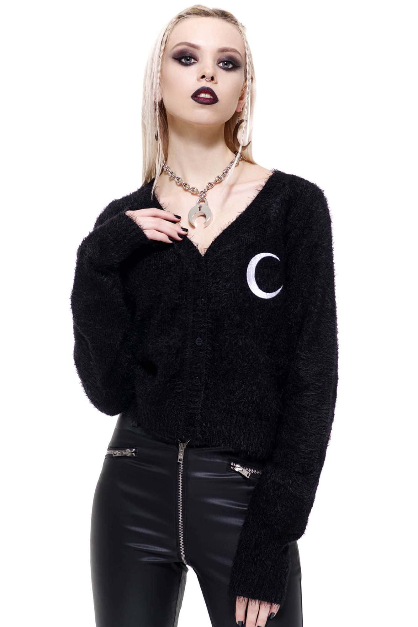 Crescent Knit Cardigan Resurrect sold by Killstar product image thumbnail 3