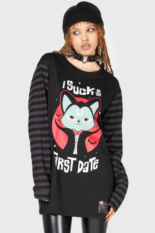 Purrrfect Pairing Stripe Sleeve Top made by Killstar