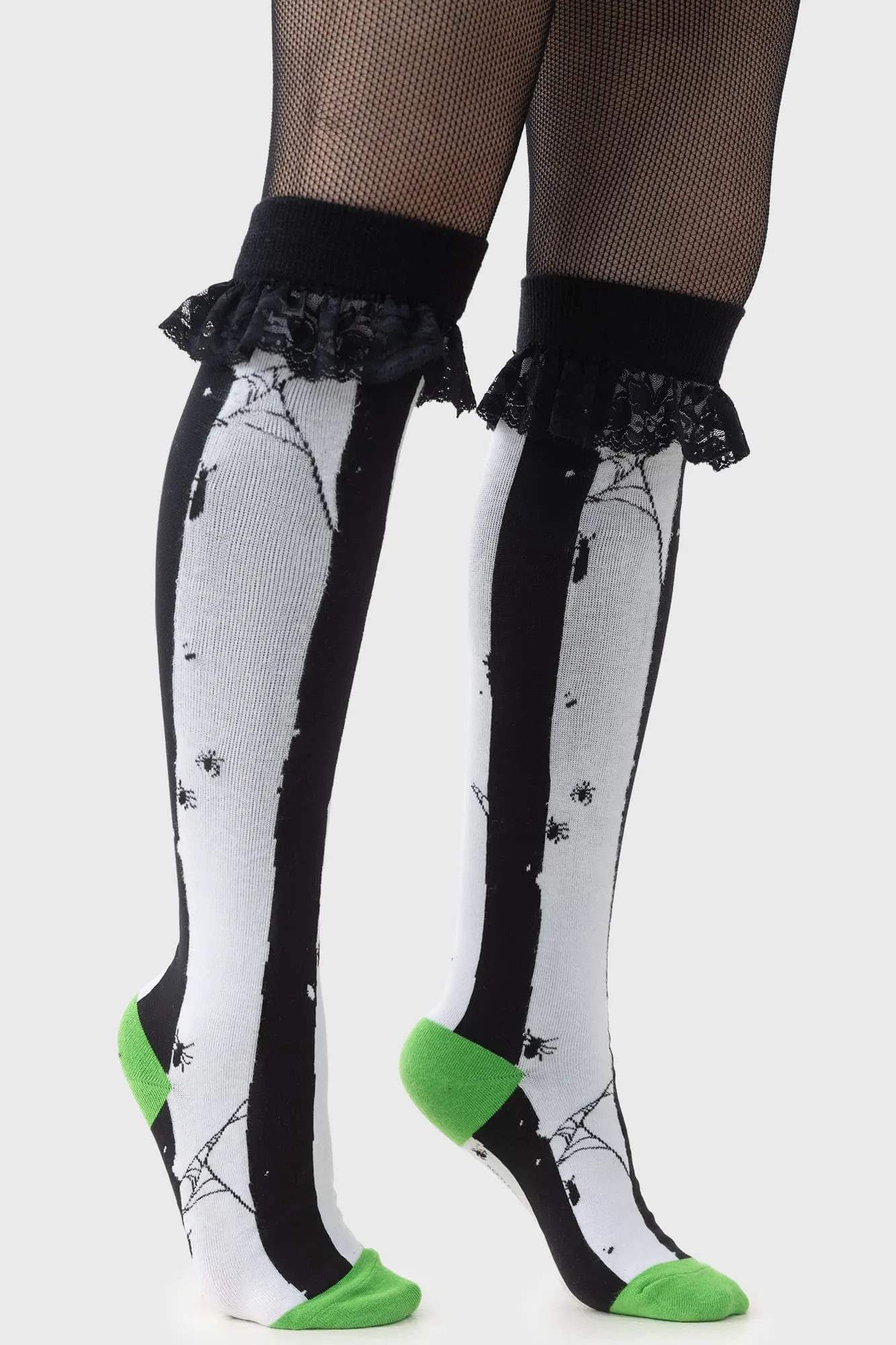 Distressed Stripe Knee High Socks sold by Killstar product image thumbnail 2