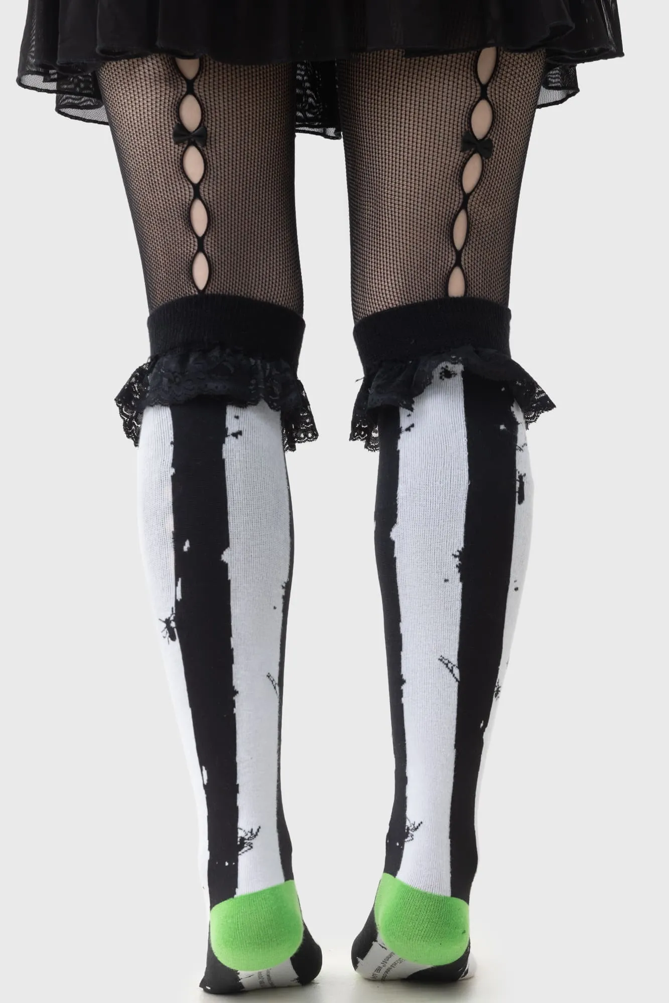 Distressed Stripe Knee High Socks sold by Killstar product image thumbnail 5