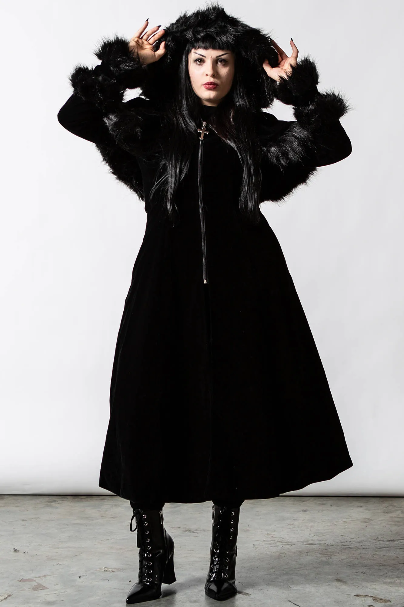 Ravens Caped Coat - Resurrect sold by Killstar product image thumbnail 4
