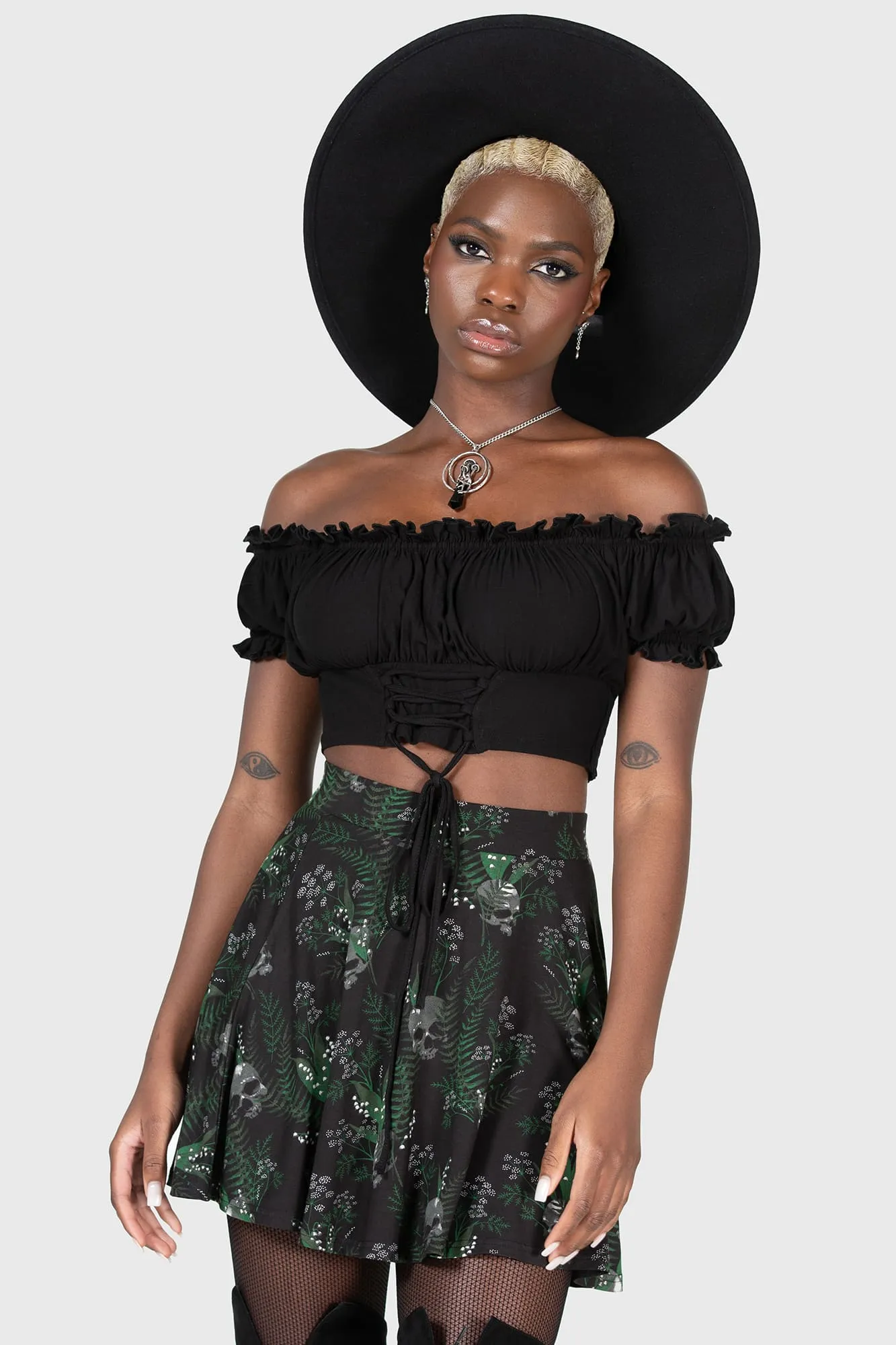 Fallen Fleurs Skirt sold by Killstar