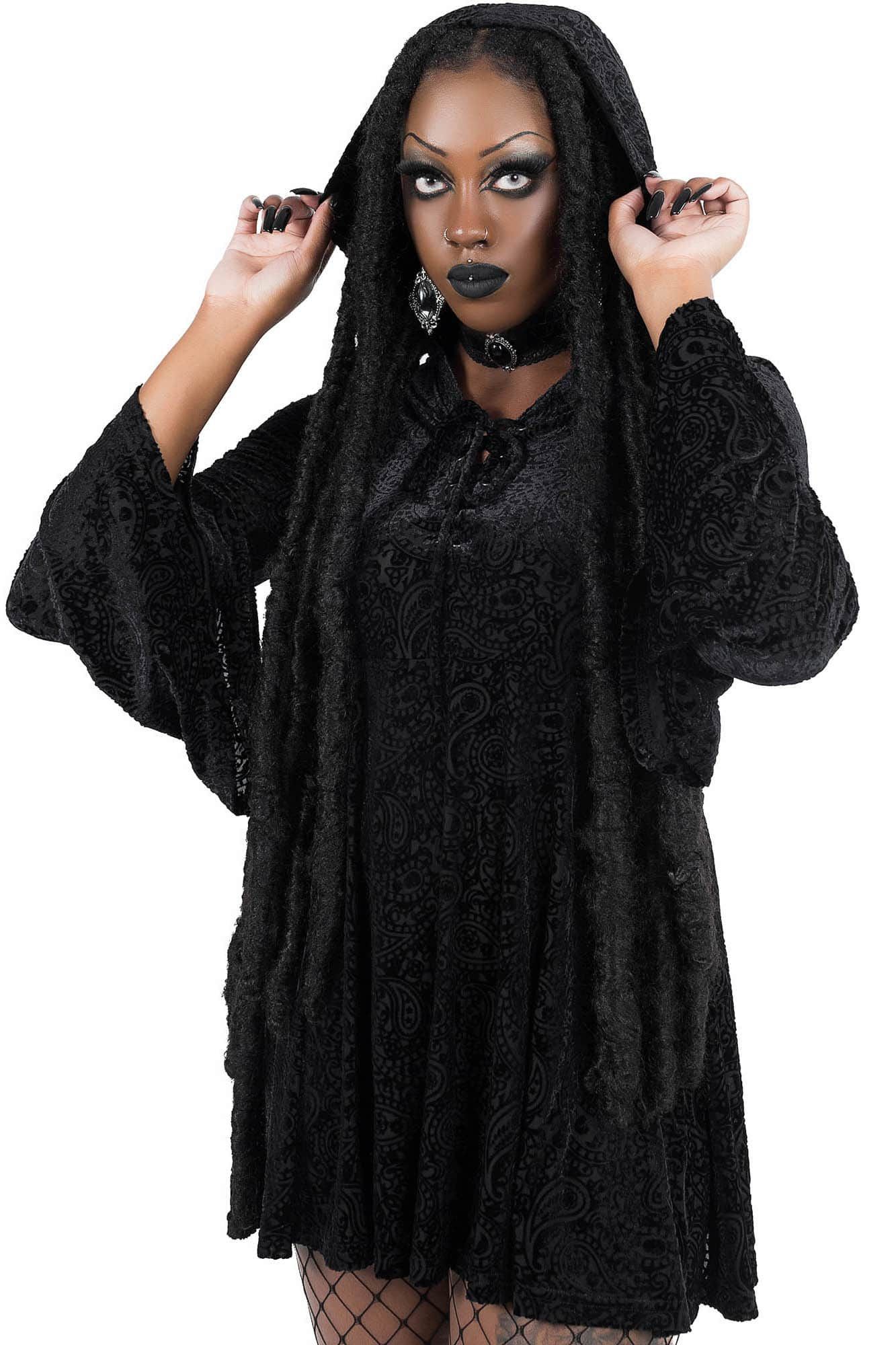 Fade Away Farah Velvet Dress sold by Killstar product image thumbnail 3