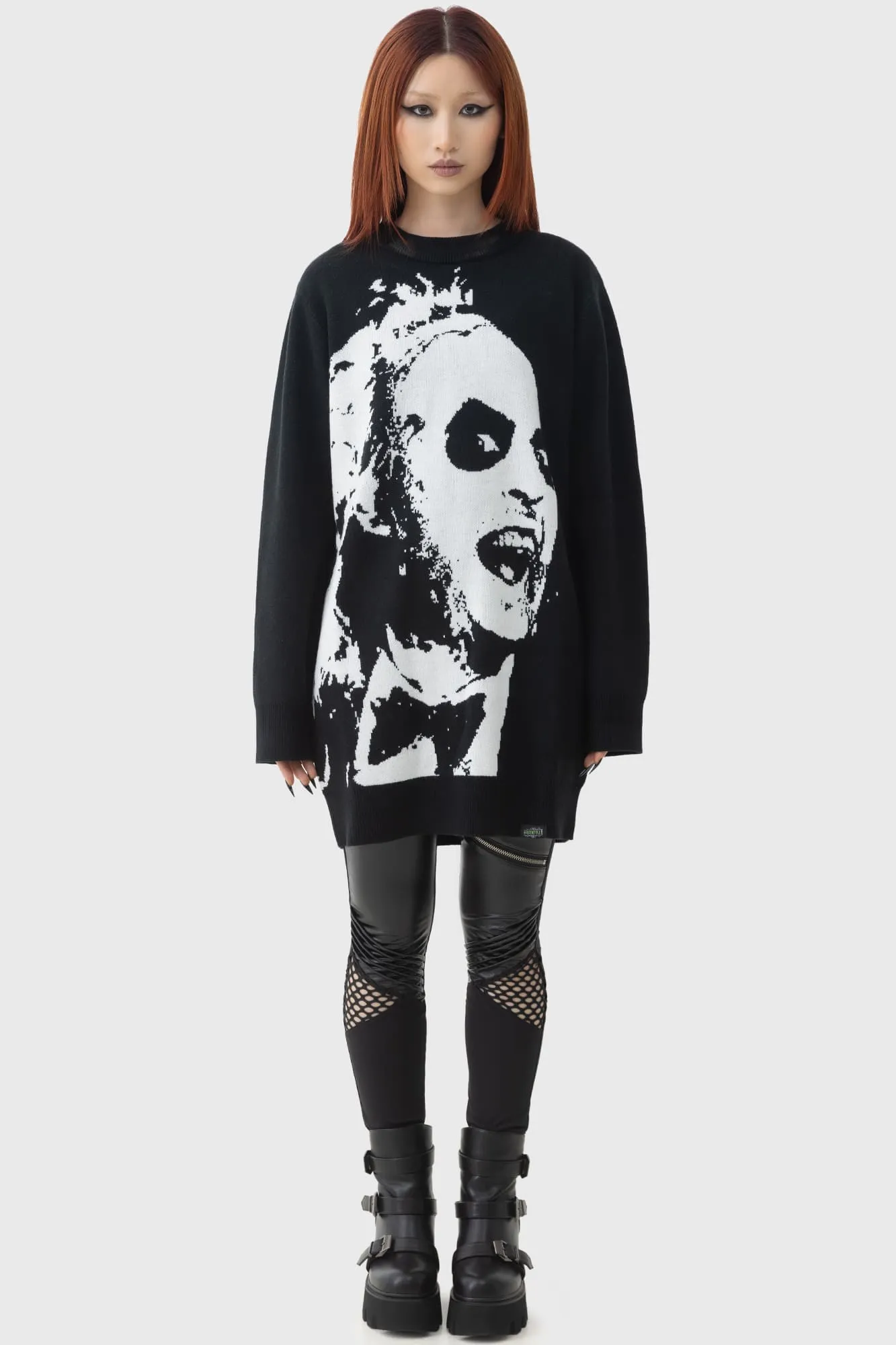 Ghost With The Most Intarsia Sweater sold by Killstar