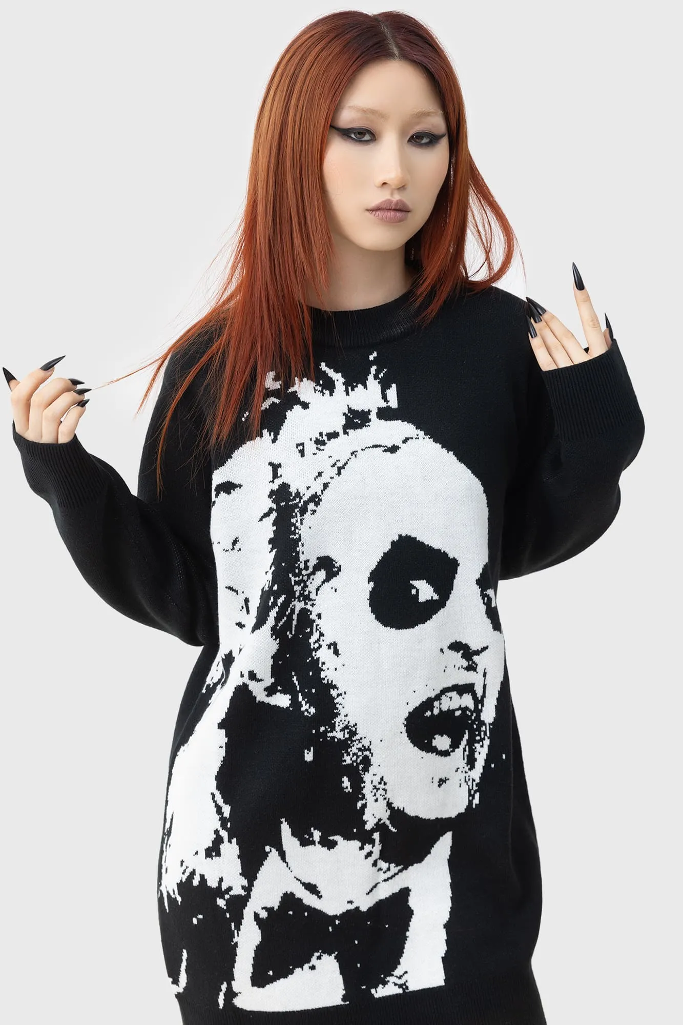 Ghost With The Most Intarsia Sweater sold by Killstar product image thumbnail 3