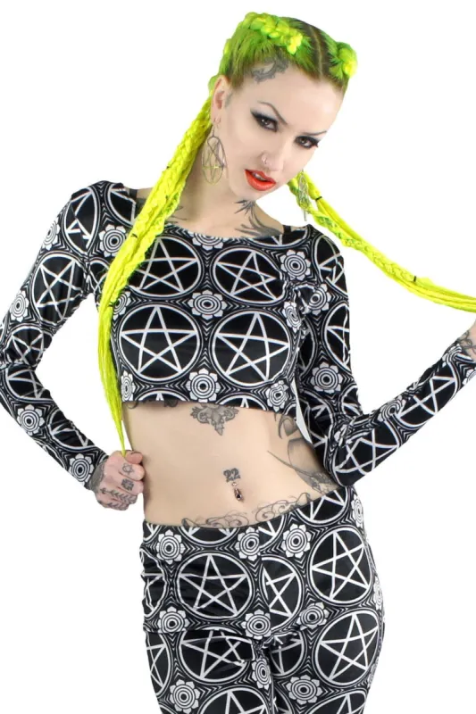 Pentagram Velvet Crop Top [B] Resurrect sold by Killstar