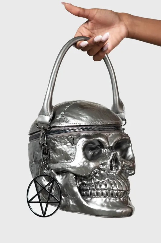 Grave Digger Skull Handbag [GUNMETAL] sold by Killstar