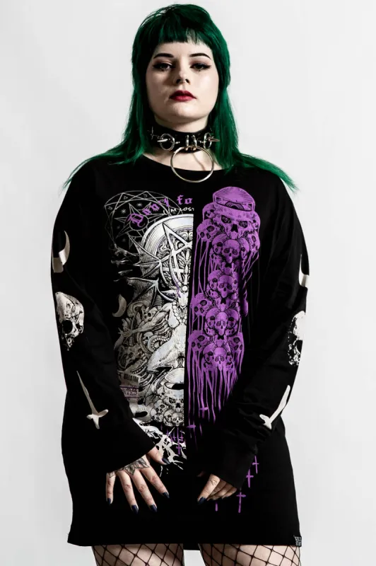 Cursed Split Long Sleeve Top sold by Killstar