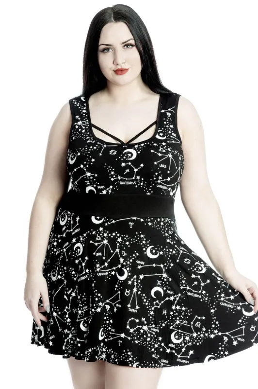Milky Way Skater Dress [PLUS] Resurrect sold by Killstar