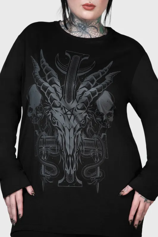 Infernal Ashes Long Sleeve Top [PLUS] sold by Killstar